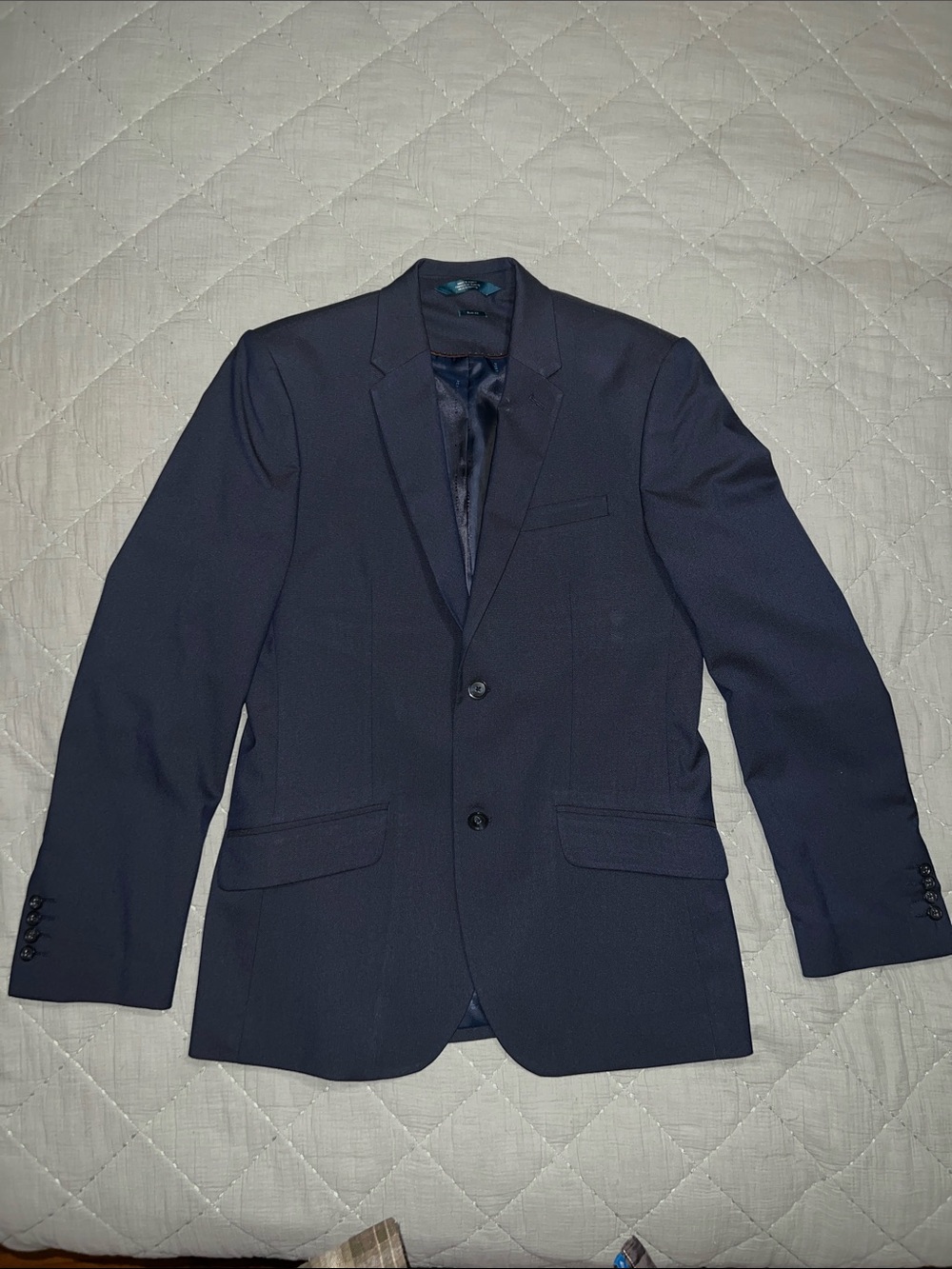 Men's Perry Ellis Classic Navy Blazer - Two-Button Slim Fit